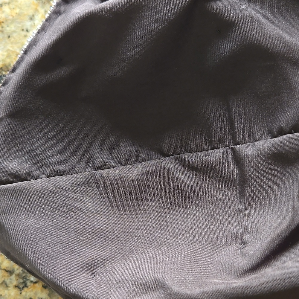 Vintage Papell Boutique Beaded Silk Slip Dress Brown 1920s Gatsby Evening Size 8 - Picture 8 of 10
